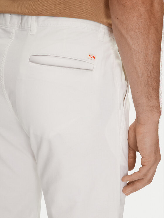 BOSS BOSS Chino kalhoty Chino_Slim 50510933 Bílá Slim Fit