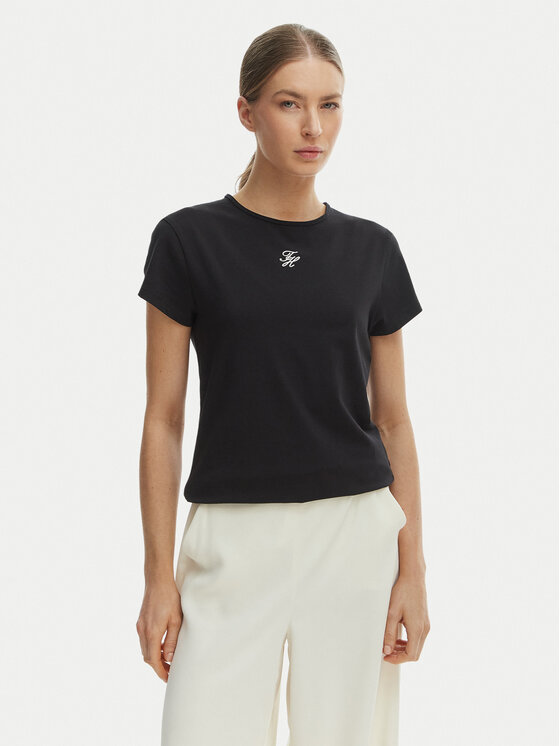 Tommy Hilfiger Tommy Hilfiger Tričko WW0WW48710 Čierna Slim Fit