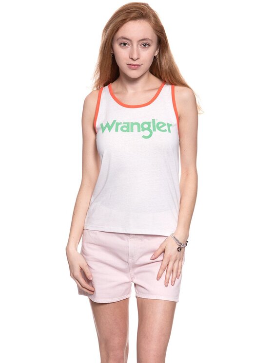 Wrangler Wrangler T-shirt RETRO KABEL TANK Rosa Regular Fit