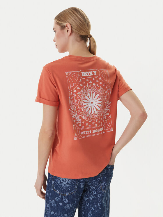 Roxy Roxy T-Shirt Oceanregular ERJZT06110 Pomarańczowy Regular Fit