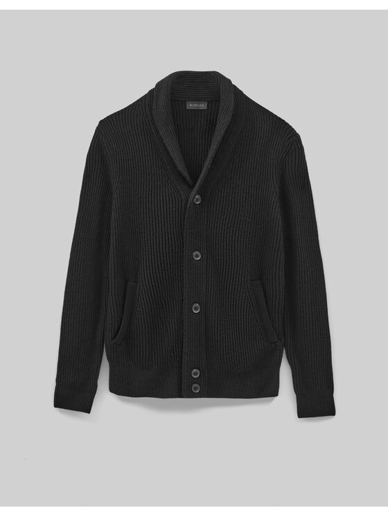 Borgio Borgio Kardigan mugnano_c Czarny Classic Fit