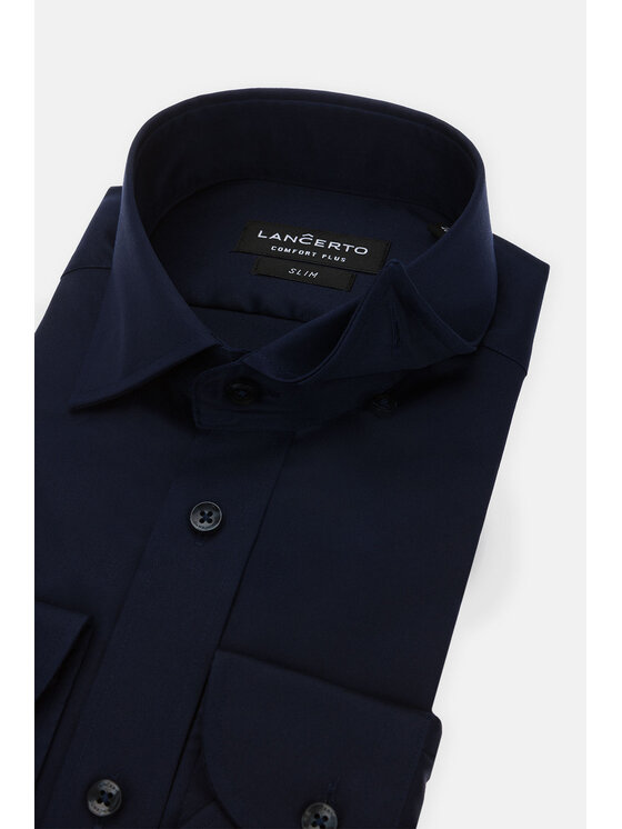 Lancerto Lancerto Koszula Costa KO073122000031.GRANAT Granatowy Slim Fit
