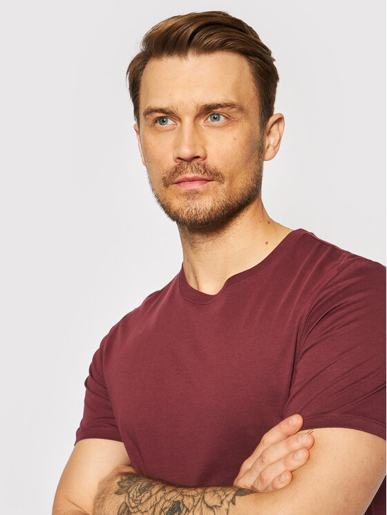 Jack & Jones Jack & Jones T-Shirt Organic Basic 12156101 Bordowy Slim Fit