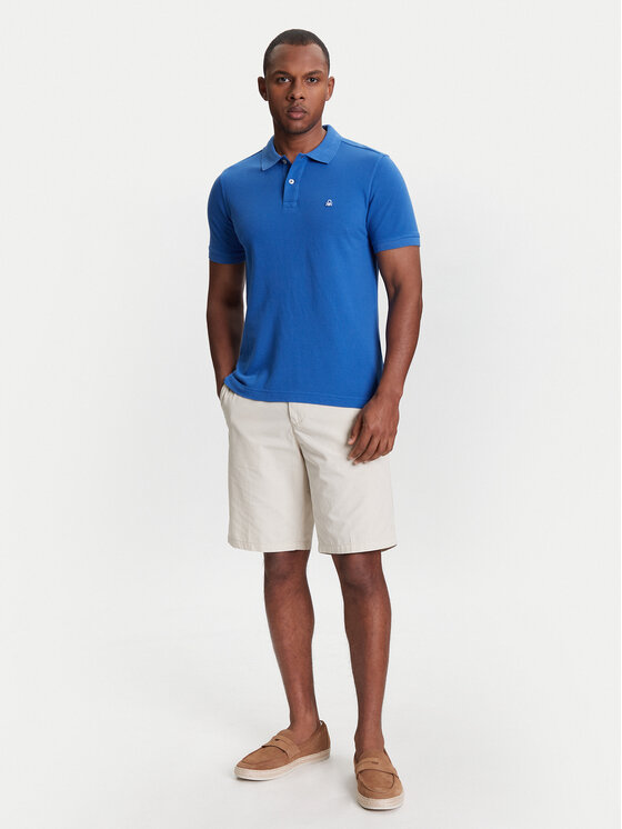 United Colors Of Benetton United Colors Of Benetton Polo 3089J3179 Niebieski Regular Fit
