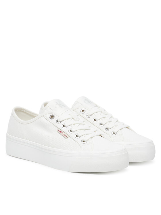 Calvin Klein Jeans Calvin Klein Jeans Teniszcipő Vulc Flatform Ctn Logo Tag YW0YW01838 Fehér