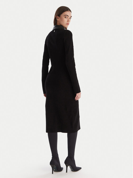 Patrizia Pepe Patrizia Pepe Kootud kleit 2A2982 K215 Must Regular Fit