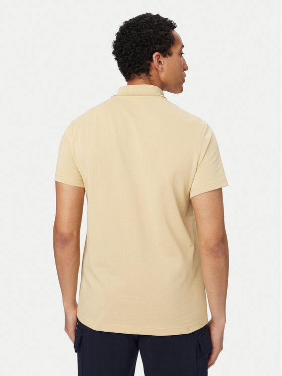 Lacoste Lacoste Тениска с яка и копчета DH5522 Светлобежов Slim Fit
