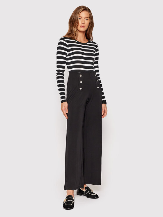 LAUREN RALPH LAUREN Lauren Ralph Lauren Hlače iz tkanine 200807573002 Črna Wide Leg