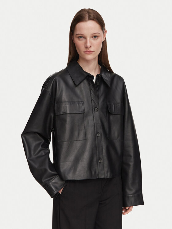 Weekend Max Mara Weekend Max Mara Μπουφάν δερμάτινο Piovra 2625446021 Μαύρο Regular Fit