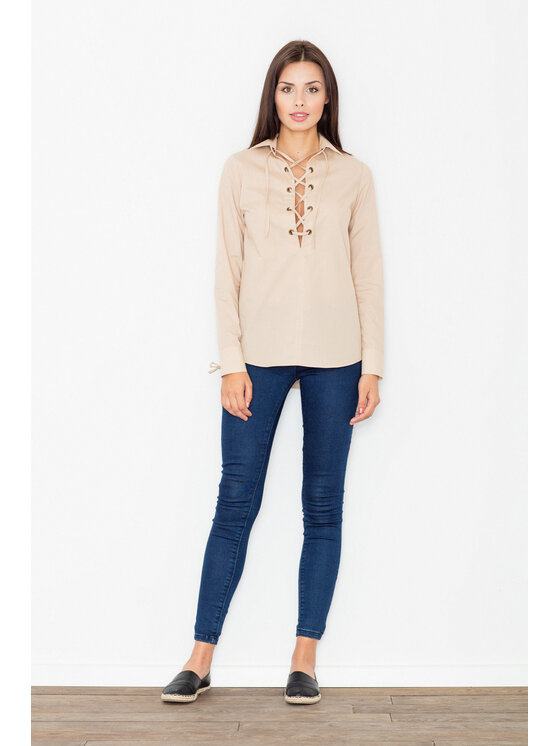FIGL FIGL Košile M494 Béžová Regular Fit