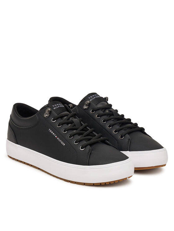 Tommy Hilfiger Tommy Hilfiger Laisvalaikio batai Harlem Lth Vulc Cleat Winter FM0FM05950 Juoda