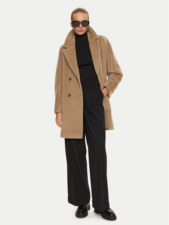 Marella Marella Gyapjú kabát Aprilla 2423016142 Barna Regular Fit
