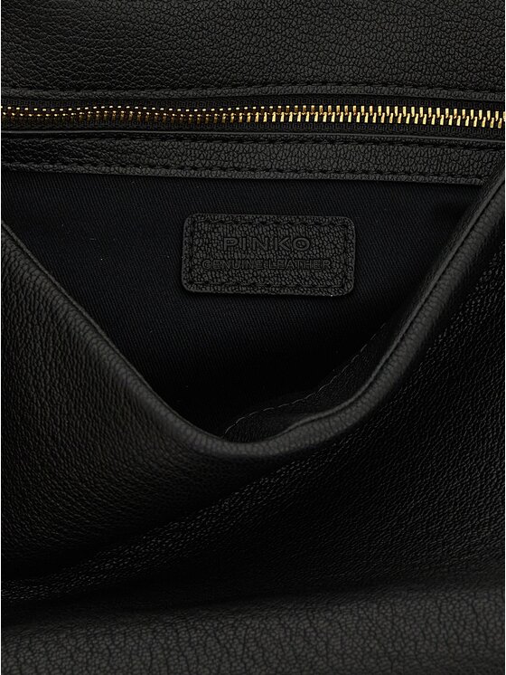 PINKO PINKO Torebka Black Lamb Leather Shoulder Czarny