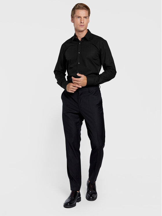HUGO Hugo Košile Elisha02 50479396 Černá Slim Fit