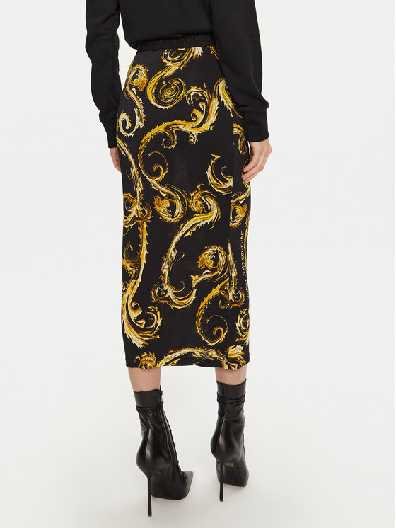 Versace Jeans Couture Versace Jeans Couture Midi sijonas 77HAE8B6 Juoda Regular Fit