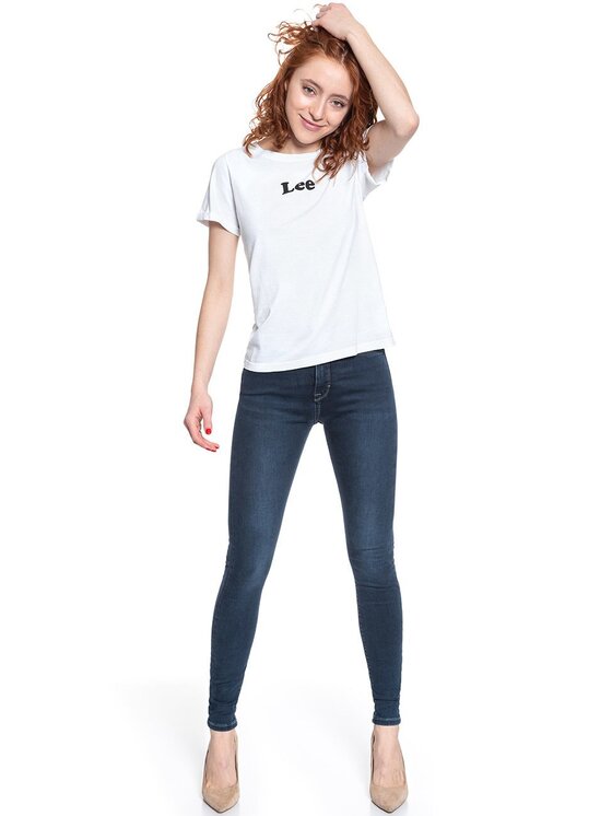 Lee Lee T-shirt LOGO T Bianco Slim Fit