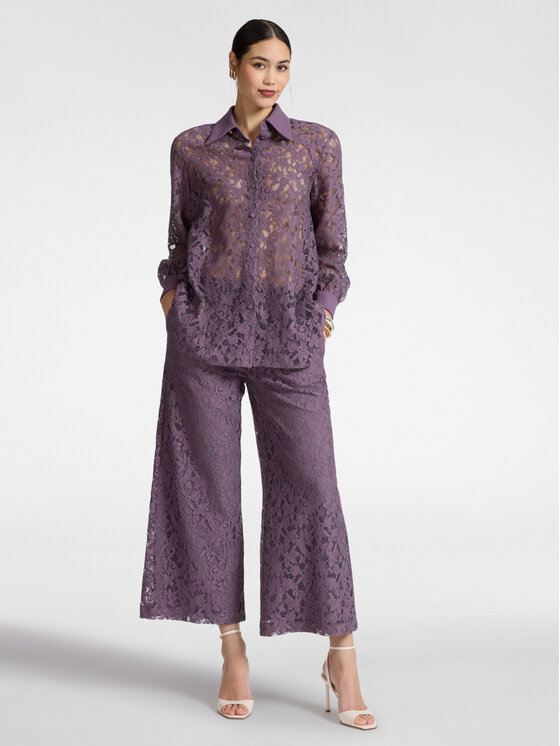 Elena Mirò Elena Mirò Spodnie materiałowe P192P000435N0F9 Fioletowy Regular Fit