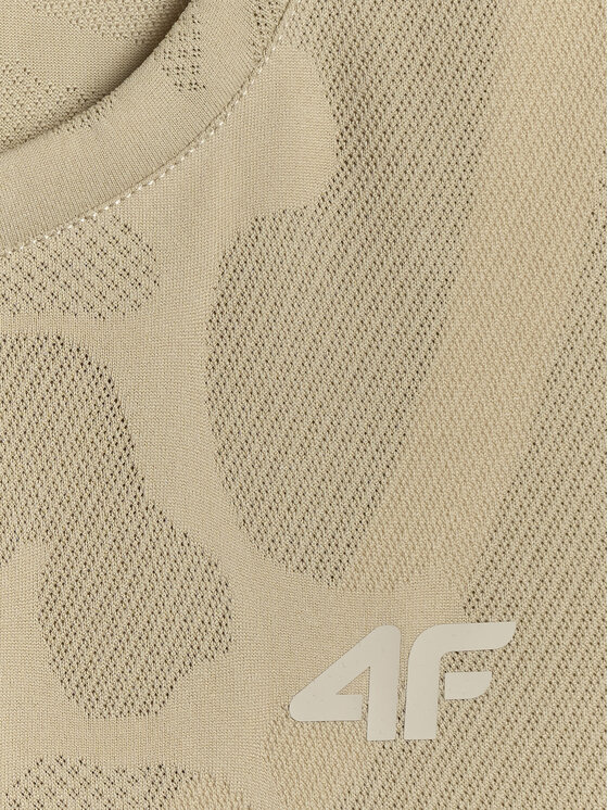 4F 4F Koszulka techniczna ATHLETIC Beżowy Regular Fit