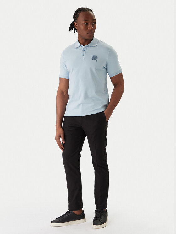 KARL LAGERFELD KARL LAGERFELD Polo 745022 561235 Błękitny Regular Fit