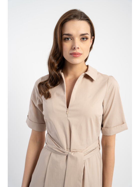 CLICK CLICK Letné šaty 60-6091 Béžová Reglan Fit