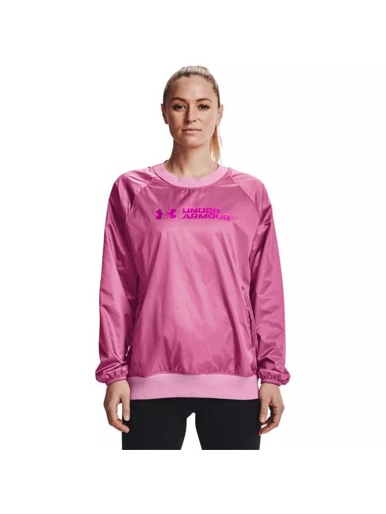 Under Armour Under Armour Bluza Recover Woven Shine Crew Różowy Loose Fit