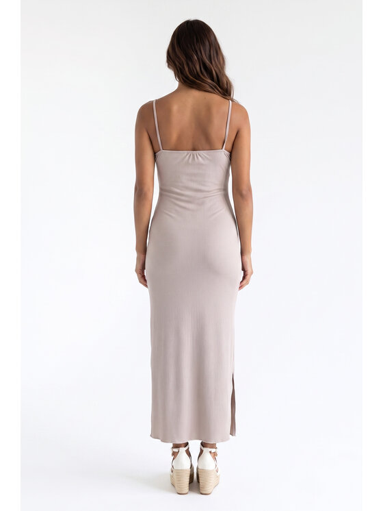 FIGL FIGL Sukienka letnia M1199 Beżowy Fitted Fit
