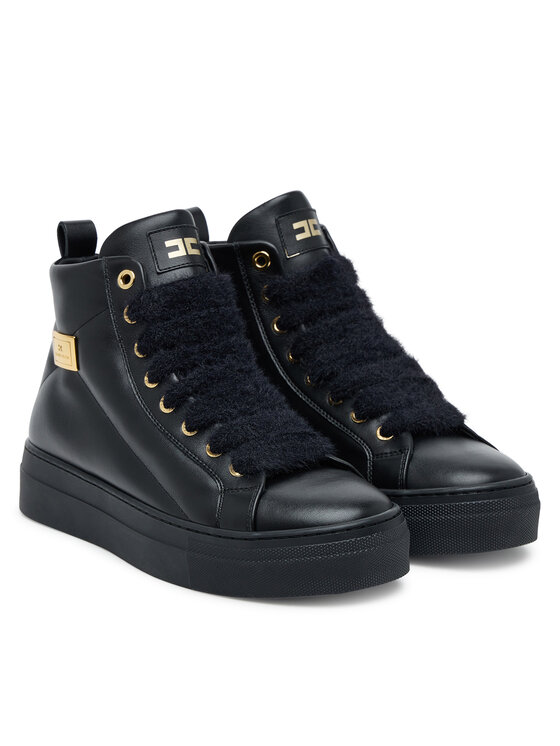 Elisabetta Franchi Elisabetta Franchi Polokozačky High Top Lace Up F4-A9E-0362-1251930 D Černá