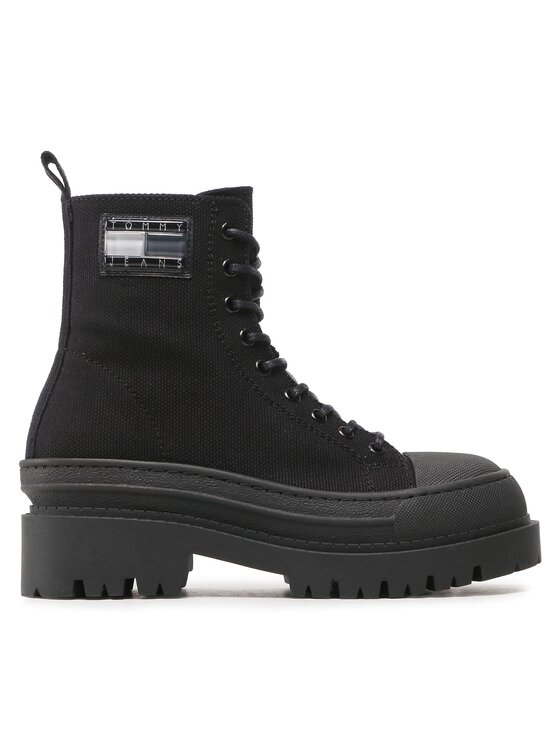 Botine Tommy Hilfiger Tjw Foxing Canvas EN0EN02216 Negru