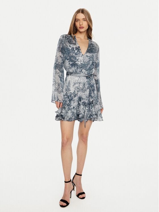 Guess Guess Rochie tip cămașă W5RK35 WDW82 Albastru Classic Fit