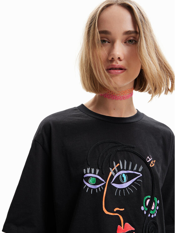 T-Shirt Femme Desigual Melina - Taille S (Donne Grand), Neuf Avec Étiquettes, Fabriqué En Espagne