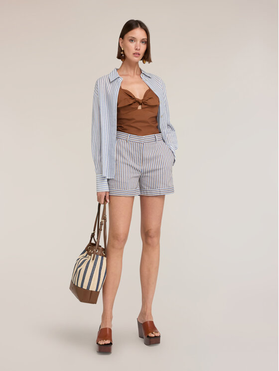 Motivi Motivi Pantaloncini di tessuto P01NQ004616N0S1 Turchese Regular Fit