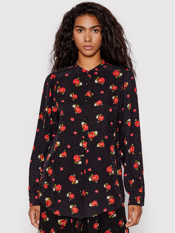 The Kooples The Kooples Krekls FCCC19048K Melns Regular Fit