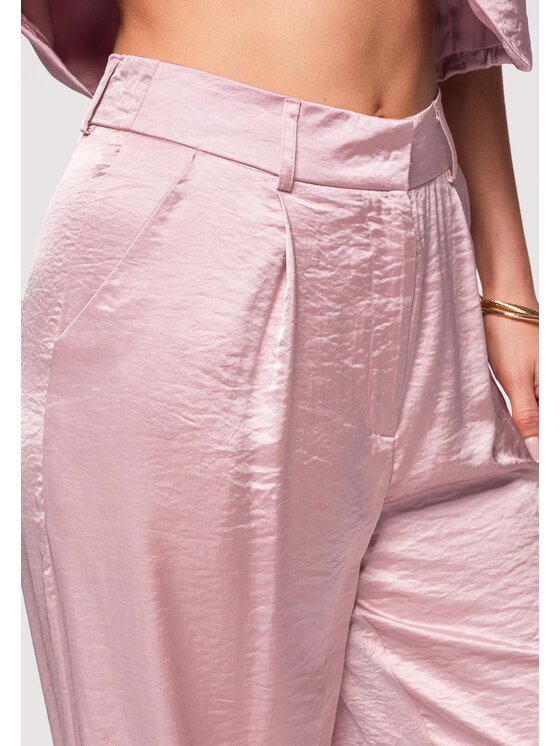 Ombre Ombre Spodnie materiałowe OW-PA-E0002 Różowy Relaxed Fit