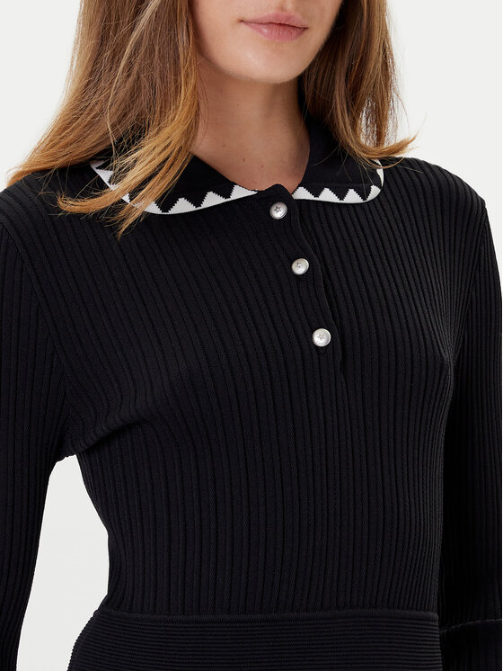 PINKO PINKO Kootud kleit Nisida 105422 A2PT Must Regular Fit