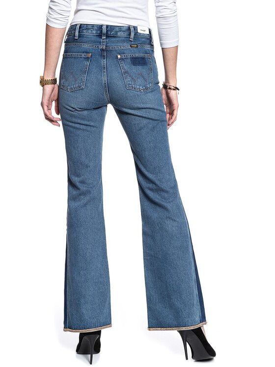 Wrangler Wrangler Jeansy RETRO FLARE Niebieski Loose Fit