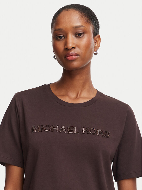 MICHAEL Michael Kors MICHAEL Michael Kors T-Shirt MF6528D97J Σκούρο καφέ Regular Fit