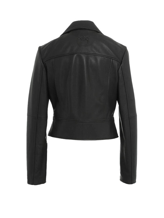 PINKO PINKO Kožený plášť 103901y6wl-z99 Černá Regular Fit