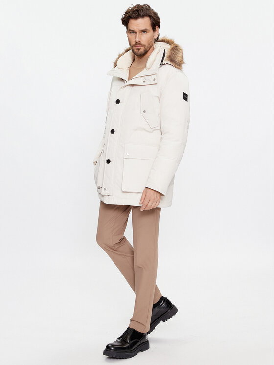 BOSS Boss Пухено яке Dadico 50499371 Екрю Regular Fit