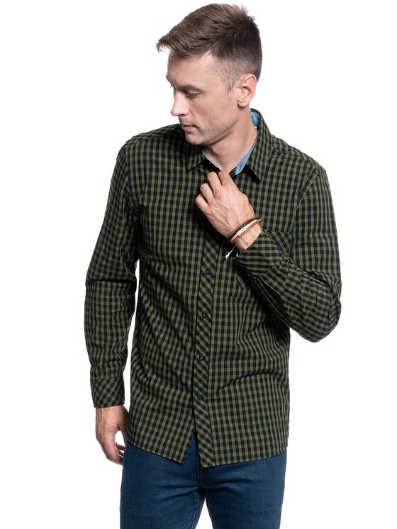 Mustang Mustang Camicia CLEMENS VICHY CHECK Verde Regular Fit
