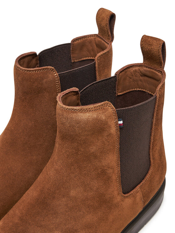 Tommy Hilfiger Tommy Hilfiger Chelsea cipele Flexible Hilfiger Suede Chelsea FM0FM05102 Smeđa