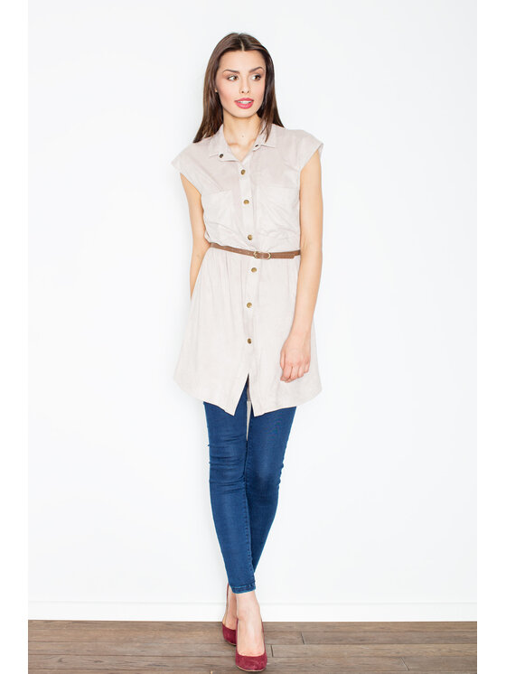 FIGL FIGL Sukienka M451 Beżowy Regular Fit