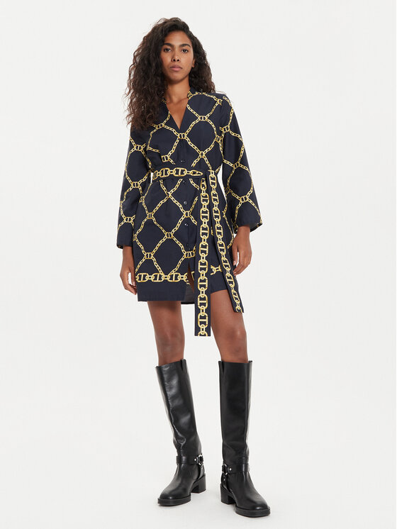 TWINSET TWINSET Haljina košulja 241TP2733 Tamnoplava Straight Fit