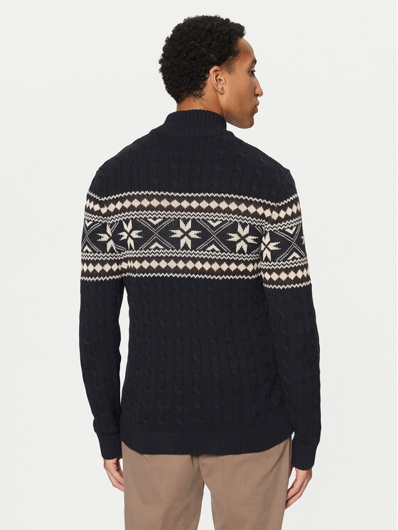 Selected Homme Selected Homme Bluză cu gât Flake 16081554 Bleumarin Regular Fit