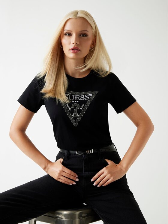 Guess Guess Tričko 178509 Čierna Classic Fit