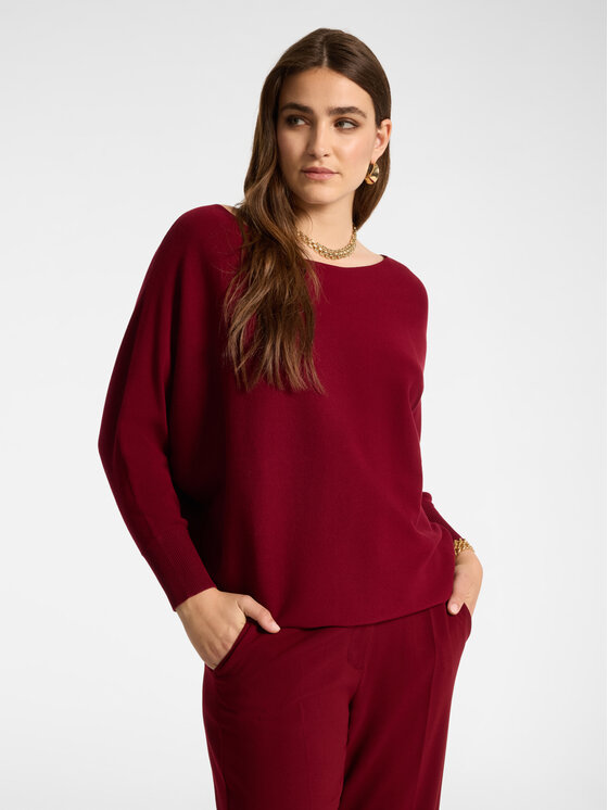Elena Mirò Elena Mirò Sweter M011Z000770N036 Bordowy Over Fit