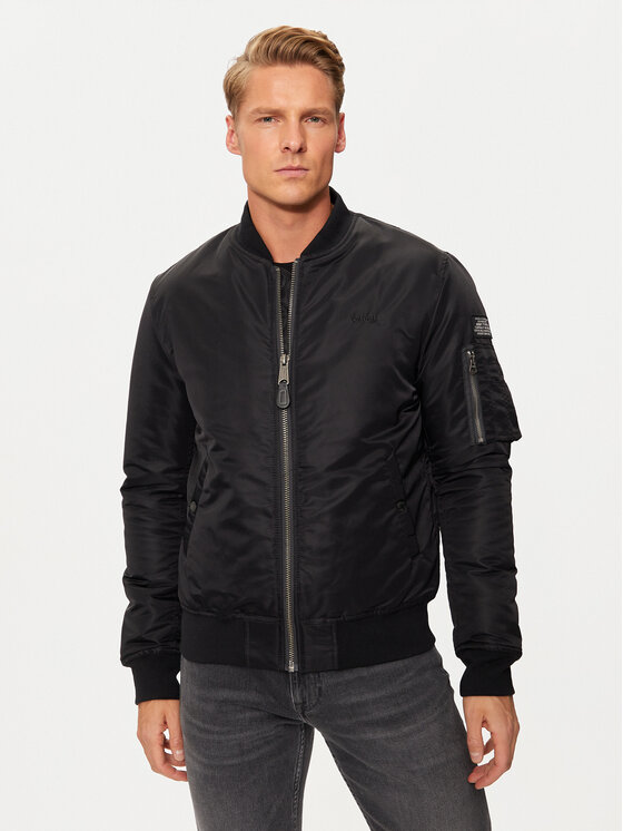 SCHOTT N.Y.C. Bomber stila jaka AIRFORCERS Melns Regular Fit