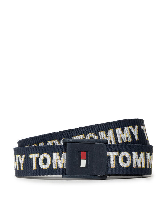 Tommy Hilfiger Tommy Hilfiger Laste püksirihm Plaque Webbing Belt AU0AU01505 Tumesinine
