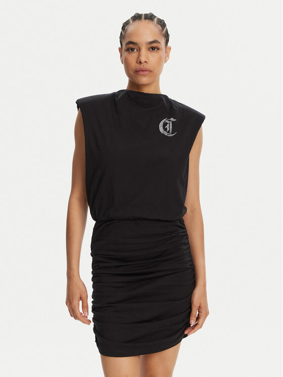 Just Cavalli Just Cavalli Hétköznapi ruha 78PAOE11 Fekete Regular Fit