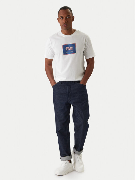 Jack & Jones Jack & Jones T-Shirt Jjrain Tee Ss Crew Neck 12288097 Bílá Regular Fit