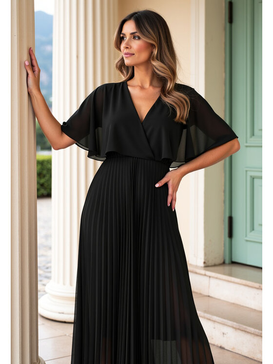 FIGL FIGL Abito da sera M1123 Nero Flared Fit